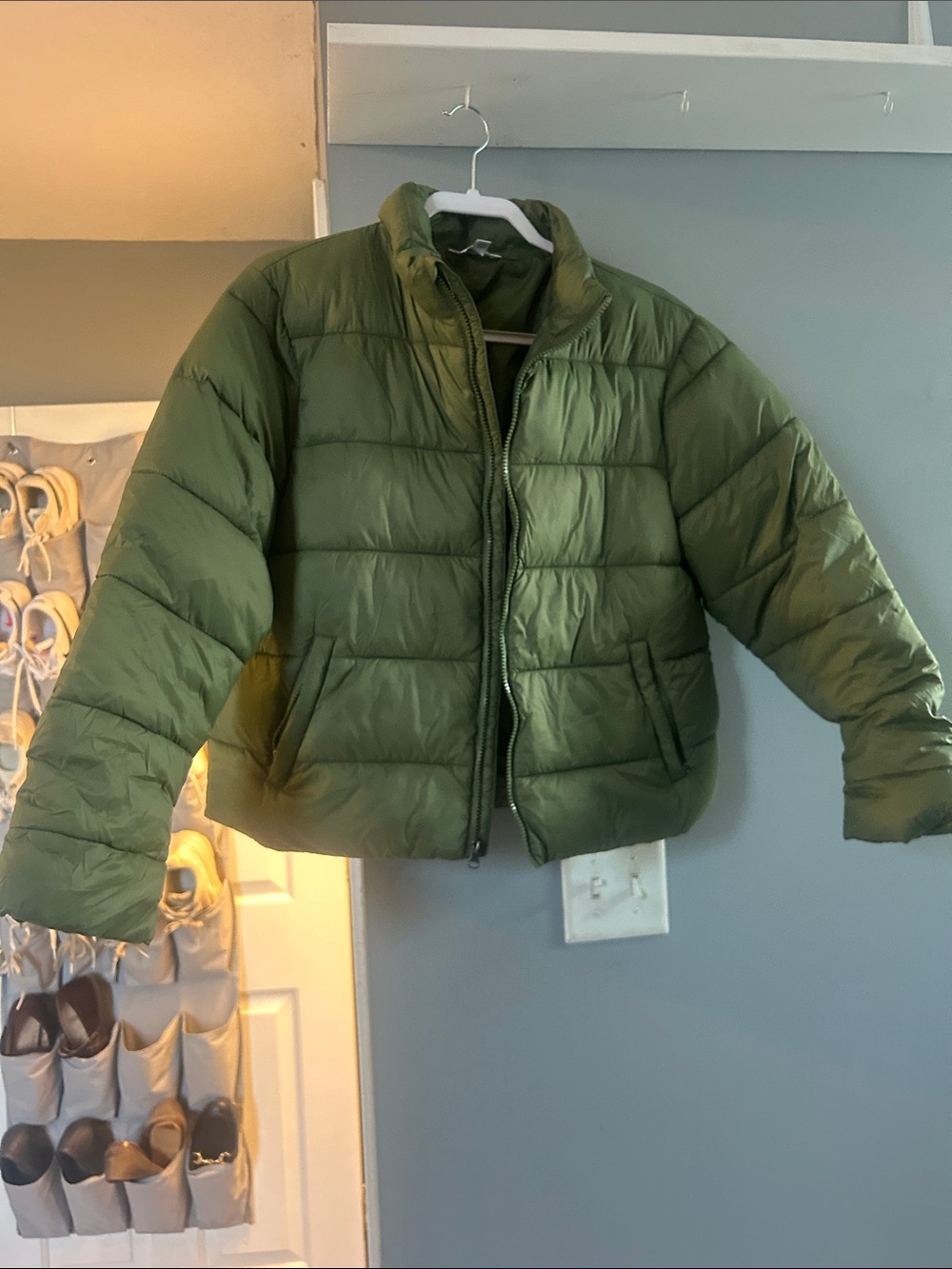 Time and Tru Olive Green Puffer Jacket
